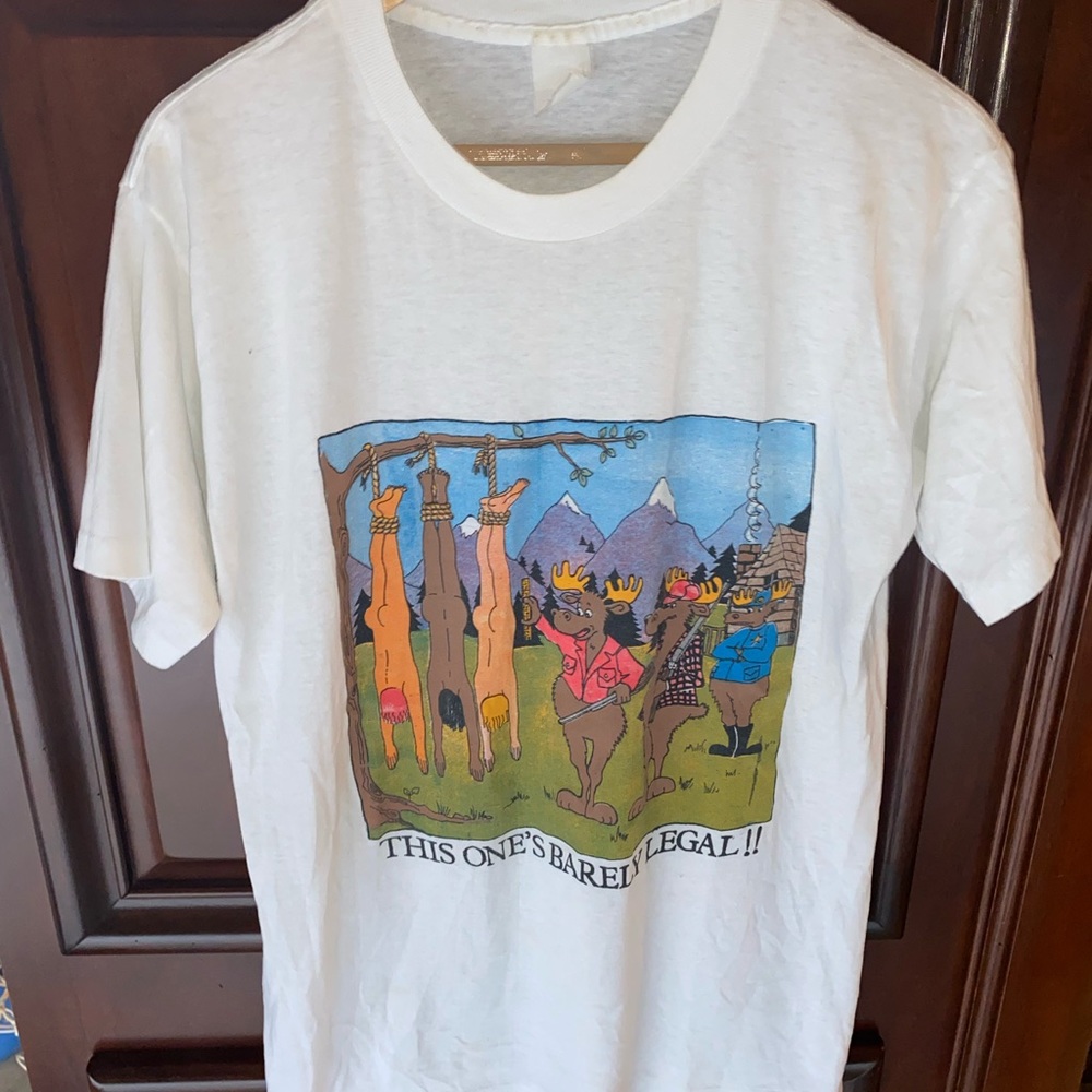 Vintage 90’s Funny Tee Shirt “This One’s Barley Legal” Graphic tee made in U.S.A